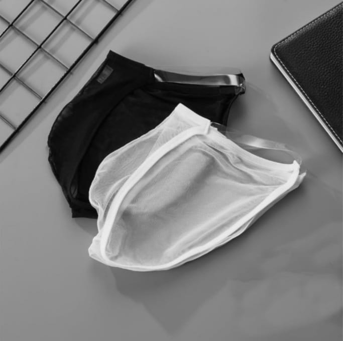 Men's Mesh Sheer Underwear Slim Sit See Through Briefs Breathable Underpants Transparent Briefs